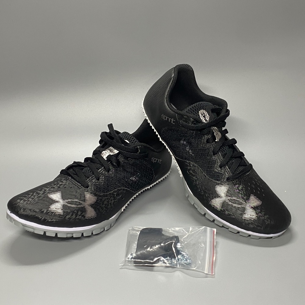 Under Armour Kick Sprint 3 Mens 9.5 Black Like New Track Spikes 3025461-002 - Picture 4 of 15